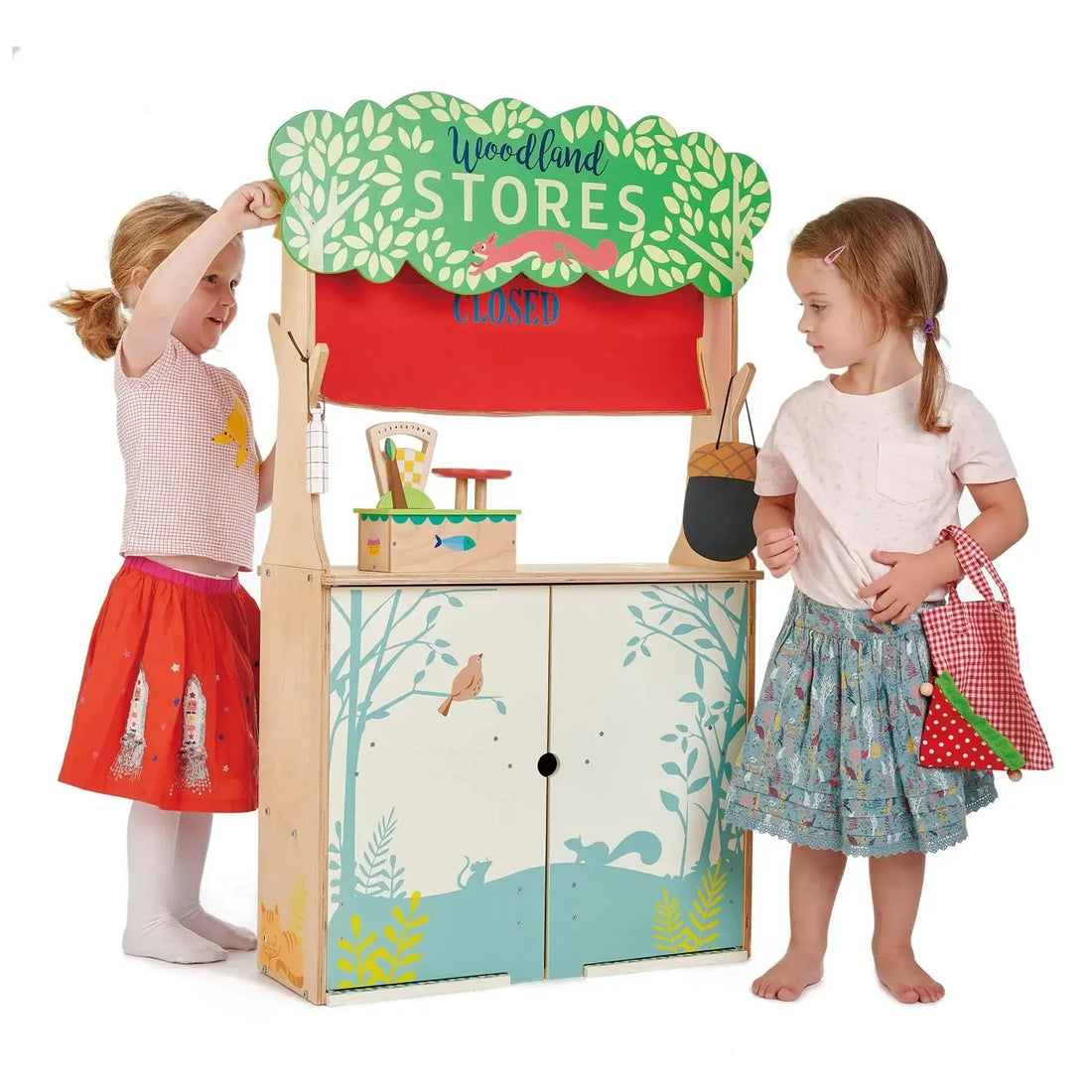 Woodland Stores and Theatre Stall - Wooden Role Play Toy - Imagination Wooden Toys