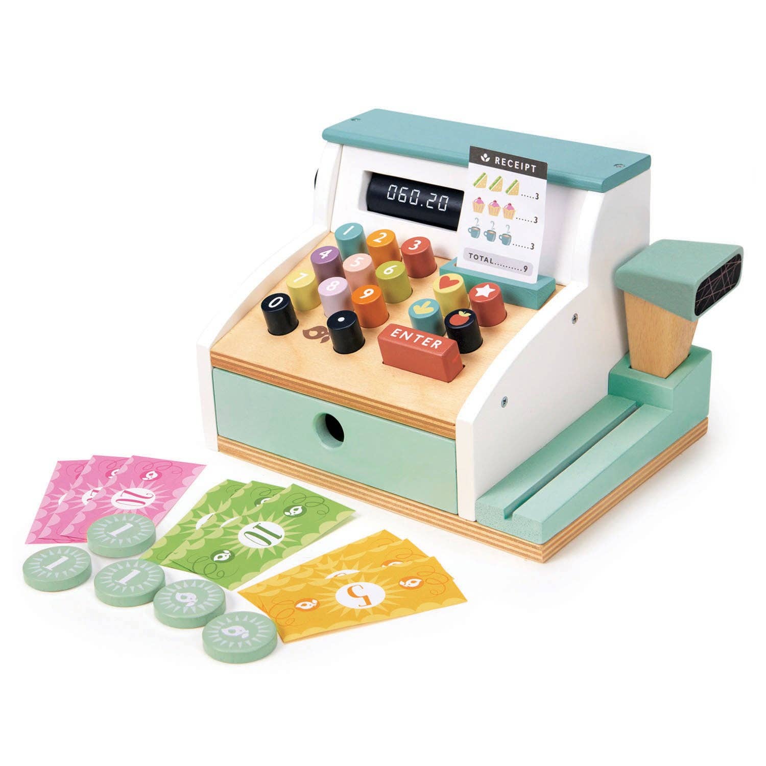 Wooden Role Play Shop Till & Scanner - General Stores Till