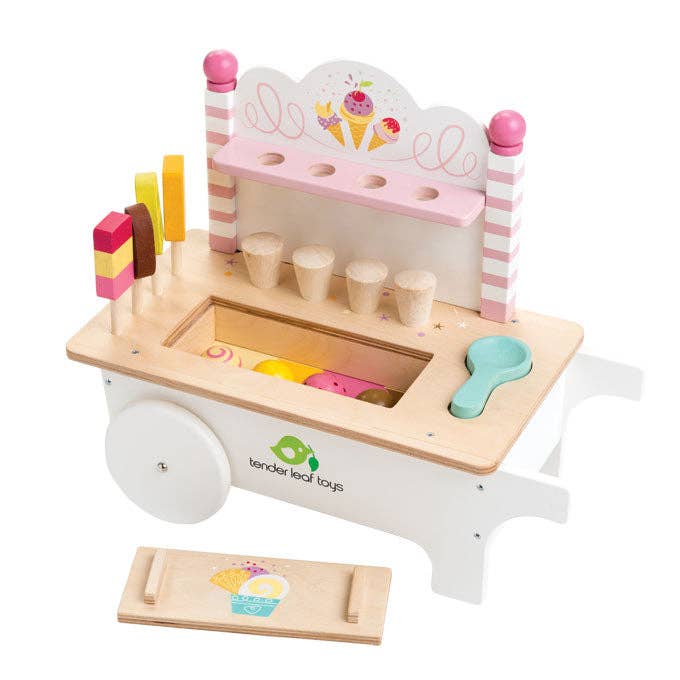 Mini Ice Cream Cart Wooden Role Play Toy