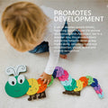 ABC Puzzle - Vibrant Wooden Caterpillar Alphabet Toy with colorful lettered segments. Ideal for toddlers to develop motor skills and early learning.
