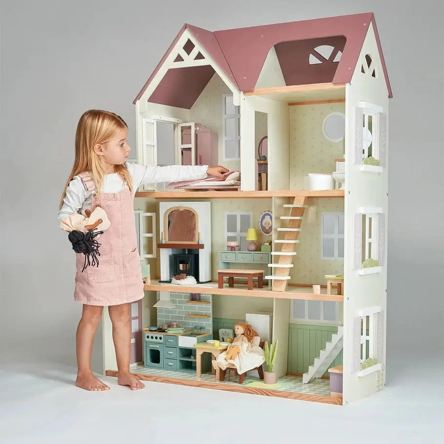 Mulberry Mansion Large Wooden Dolls House Fully Furnished