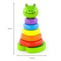 Colourful Wooden Toy Ring Tower Frog Stacker - Imagination Wooden Toys