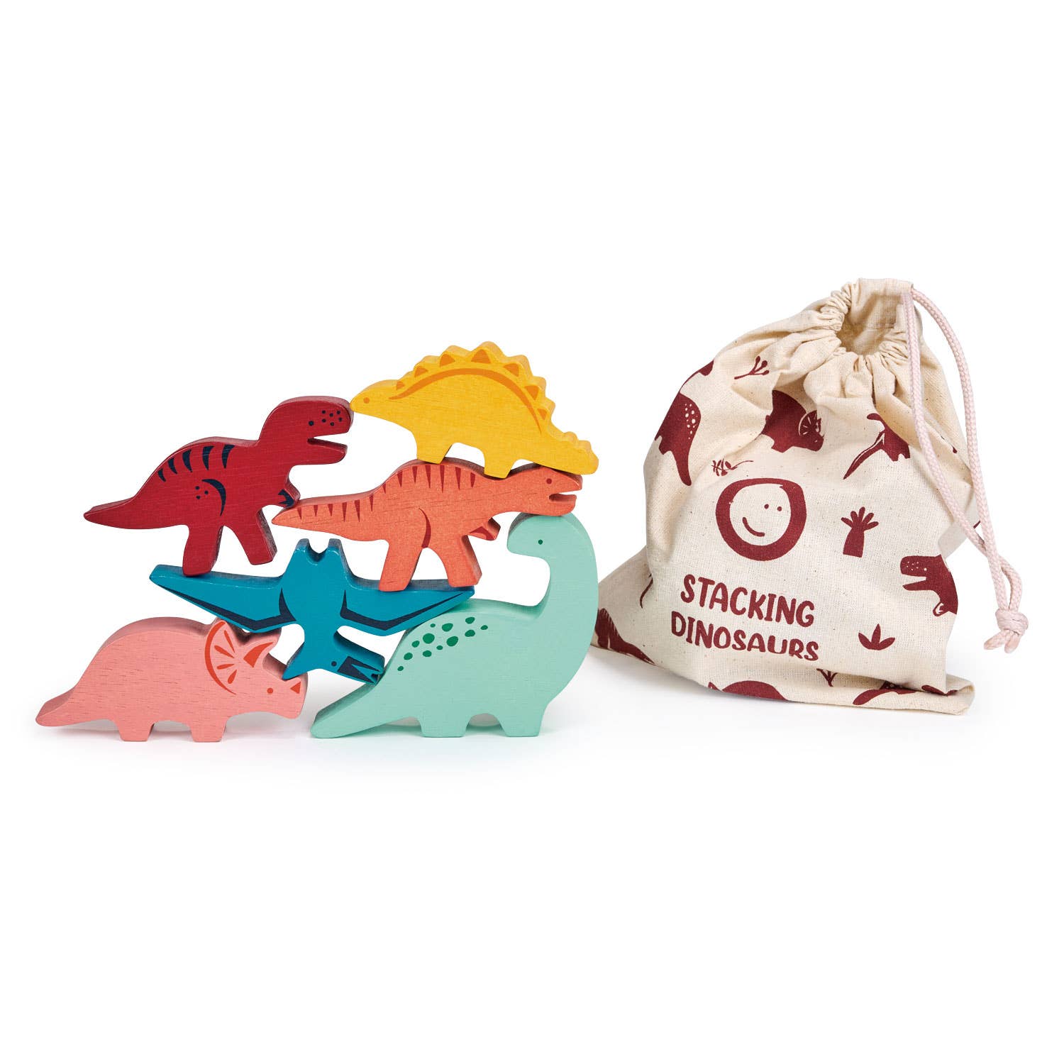 Mentari Happy Stacking Dinosaurs Wooden Toy Paly Set