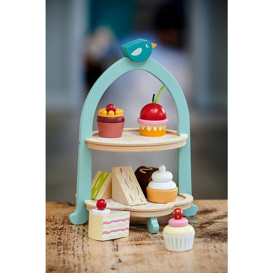 Wooden Play Birdie Afternoon Tea Stand Toy Set - Imagination Wooden Toys